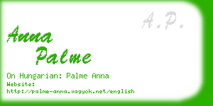 anna palme business card